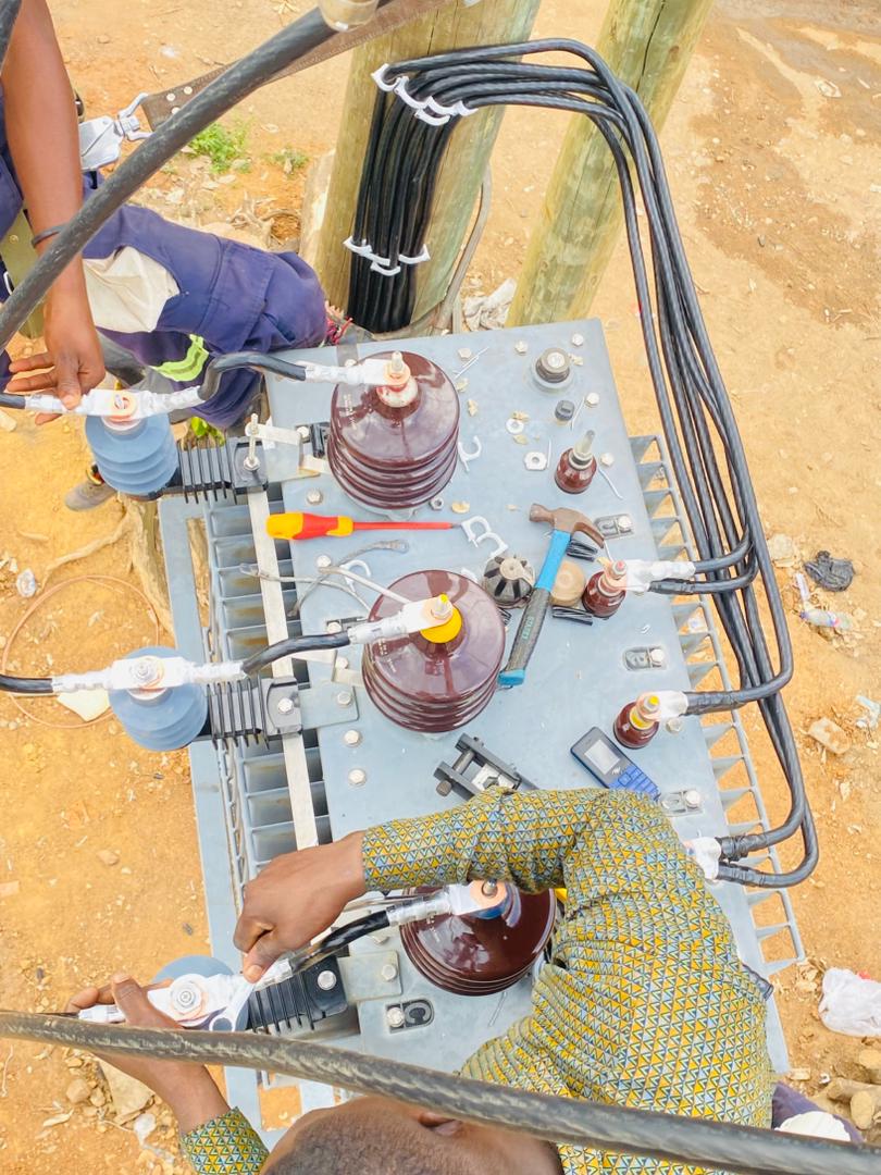 Installation of transformer at Effiduase, Koforidua (Eastern Region).