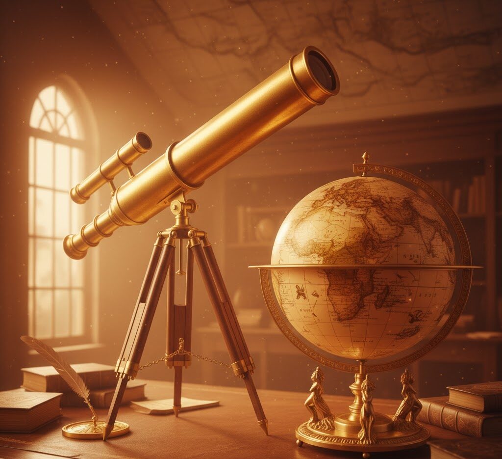 high-quality icon of a Telescope or a Globe